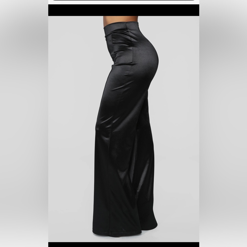 Fashion Nova Size L Make a Wish Satin Like Pants! Super Cute!!! - Picture 3 of 6